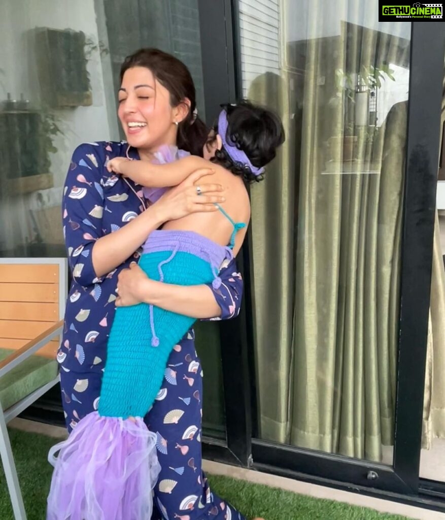 Pranitha Subhash Instagram - Happy Halloween from my Little Mermaid 🧜‍♀ Swipe to see the reality of dolling up a baby in an impractical outfit. Tbh, We didn’t get a single pic of both of us smiling.