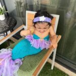 Pranitha Subhash Instagram - Happy Halloween from my Little Mermaid 🧜‍♀️ Swipe to see the reality of dolling up a baby in an impractical outfit. Tbh, We didn’t get a single pic of both of us smiling.