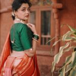 Prarthana Behere Instagram - 🧡 Makeup By:- @mua_prachisabale Jewellery By:- @jizajewellerystudio Photographer:- @gauravk6677 Outfit @zartaricouture Location @sumbaran_mystic Shoot organised by @jizajewellerystudio