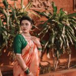 Prarthana Behere Instagram - 🧡 Makeup By:- @mua_prachisabale Jewellery By:- @jizajewellerystudio Photographer:- @gauravk6677 Outfit @zartaricouture Location @sumbaran_mystic Shoot organised by @jizajewellerystudio