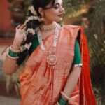 Prarthana Behere Instagram - 🧡 Makeup By:- @mua_prachisabale Jewellery By:- @jizajewellerystudio Photographer:- @gauravk6677 Outfit @zartaricouture Location @sumbaran_mystic Shoot organised by @jizajewellerystudio