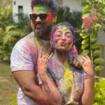 Prarthana Behere Instagram - Colour of love … 💜 Happy Holi everyone Pic by - @meshreysawant #happyholi #lifeisbeautiful #happiness #happyme #happyus