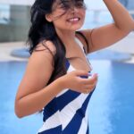 Prarthana Behere Instagram - Happiness looks like this!!! 💙🤍💙🤍💙 . #lifeisbeautiful #happiness #💕♾ #happylife #happyme #vacation #holidays #favoriteplace #pooltime #poolsidefun Pic by : @gayatri.vanshil