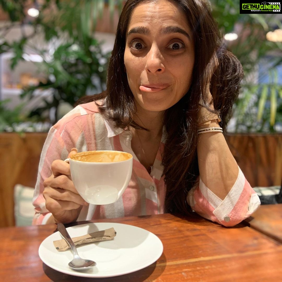 Priya Bapat Instagram - Coffee isn't just a drink, it's an emotion. Can you tell from my face? ☕️😌 Swipe left to know more 😄