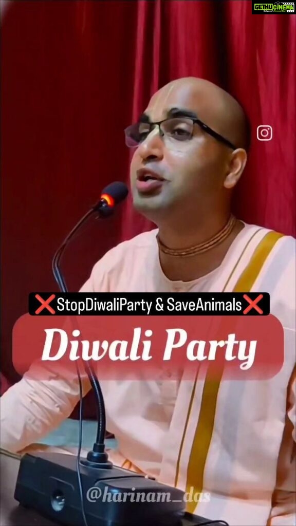 Priyanka Pandit Instagram - ❌Stop Diwali Party and Save Animals. On the name of Diwali party people are drinking alcohol, eating meat and doing gambling. This is very bad... Stop doing this on the name of Diwali party. Follow @harinamdas.official #diwaliparty #stopdiwaliparty #harinam_das #deepavali #festival #drinking #meat #gambling #alcohol #ram #positivity #negativity #diwali #vrindavan #ayodhya #dhanteras #bhaiduj #narakchaturdashi #iskcon #kartik #damodar #jaishreeram Please share as much as you can and save the life's on this Diwali. Thanks. Chant Hare Krishna Mahamantra daily and be Happy 😊 Vrindavan dham