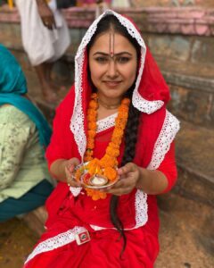 Priyanka Pandit Instagram - Radha kund appearance day 🥰kartik maas 🪔 deep daan