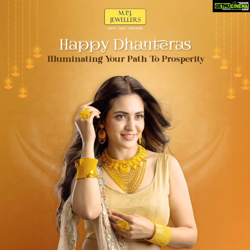 Priyanka Sarkar Instagram - Dhanteras brings with it the promise of wealth and prosperity, and MPJ Jewellers's jewels are here to celebrate your journey towards abundance. Wishing you a Prosperous Dhanteras. @mpj_jewellers_official #MPJ #MPJJewellers #Dhanteras #DhaterasOffer