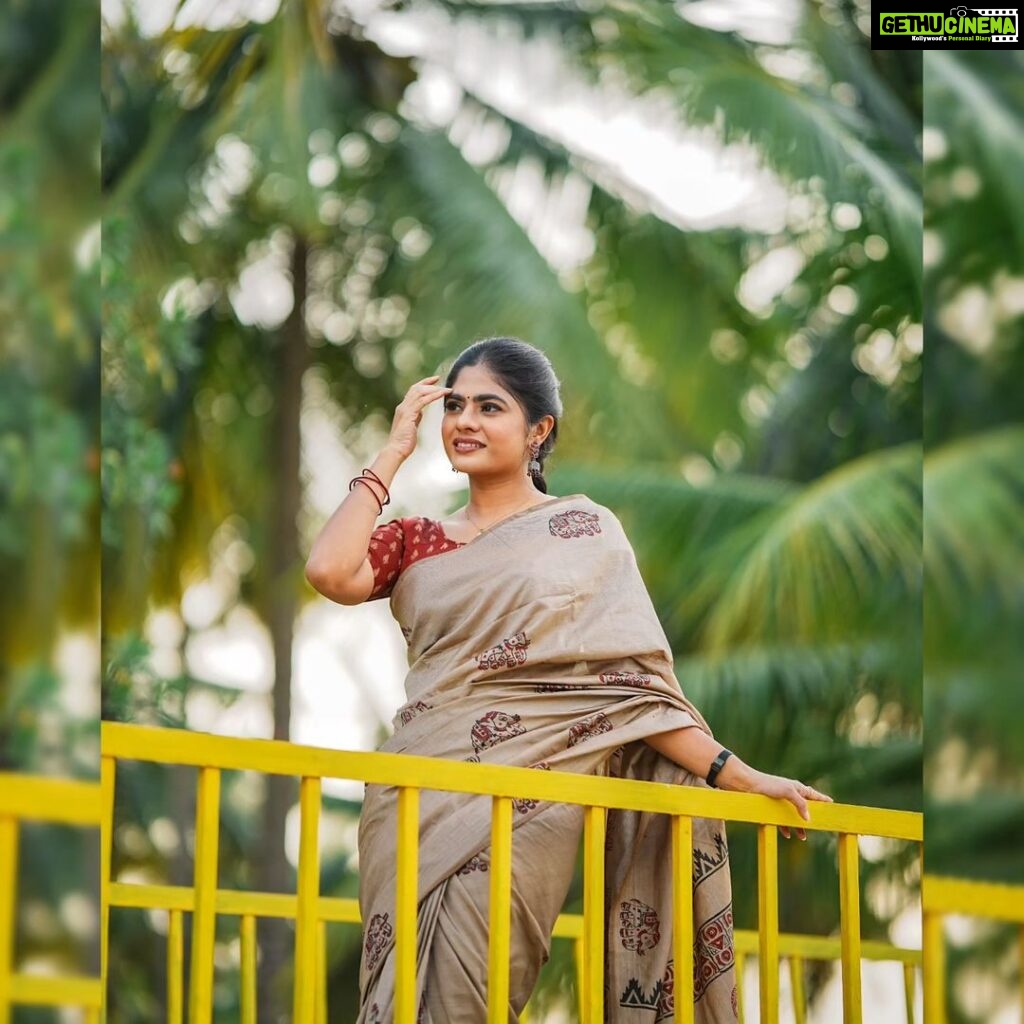 Priyankha Masthani Instagram - Thanks for the pretty saree @anicham_boutique Pc:- @multiple_photography_ Makeover:- @rashi__makeupartist Salem, Tamilnadu