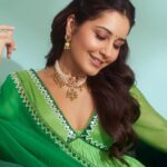 Raashi Khanna Instagram - One happy 🦜 For the muhurat of #telusukada Outfit- @harshitasinghviofficial Jewelery: @studiogulabiindia @offbeatmediain Juttis- @houseofvian Styled by @sukritigrover Styling Team- @vanigupta.23 @bitofbash Makeup by @makeupbyshefali.s Hair by @vhairforu Photographer: @ishan.n.giri Team: @ehnacingmoments @louis_prashanth