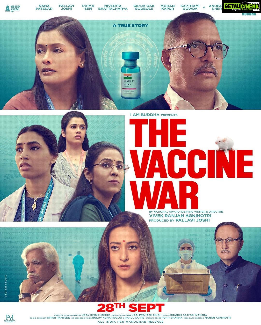 Raima Sen Instagram - PRESENTING: The first look of India’s first ever Bio-science film #TheVaccineWar. Releasing worldwide on 28 September 2023. @iamnanapatekar @anupampkher @pallavijoshiofficial @raimasen @sapthami_gowda @girijaoakgodbole @niveditabhattacharya.official @mohankapurofficial @raymayukh @vivekagnihotri @iambuddha_films https://youtu.be/sFfzp5bqr10