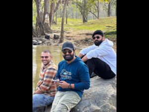 Rakshit Shetty Instagram - The mystery in the unexplored wilderness, the serenity in the flowing water, the sound of a child’s laughter, the company of my special people. Ah the many small delights of life 😊♥️