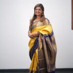 Rambha Instagram - A women's love for Sarees😍❤️#saree #sareelove #sareefashion #celebrity #celebritystyle #women #beautiful #housewifes #homemakers#yellow #colours #indianwedding
