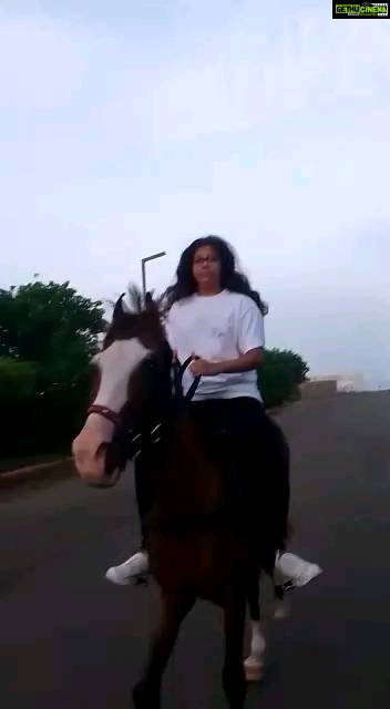 Rambha Instagram - Laanya ❤🤗#horsepower #horses #kids #horse riding