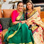 Rambha Instagram - it's lovely 😍 catching up with you pritama. 💕 #celebration #pooja #varalakshmivratham #friends #family