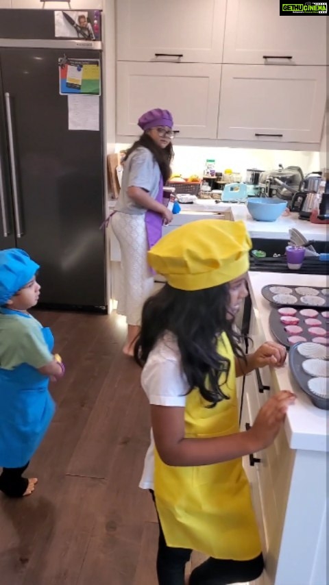Rambha Instagram - Baking day with my laadoos 😋#kidsfashion #kids #baking #cupcakes #cooking#kitchen