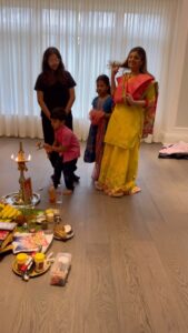 Rambha Instagram - My Cutie poojari 🙏🙏🙏❤️❤️#kids#love #kids #years #family #familytime #siblings #motherhood #mothers #celebration#years#pooja #pooja #mani