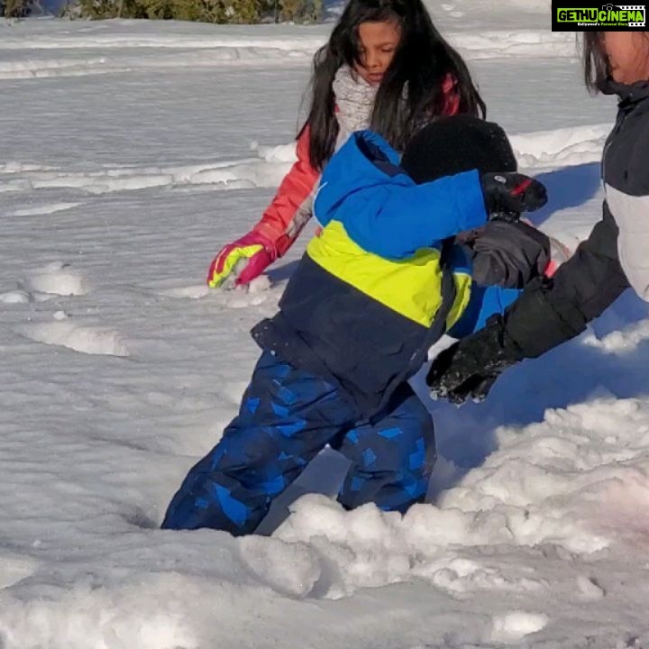 Rambha Instagram - SNOW LOOLYS ..#snowday #snowman #snowboarding #snow#snowflakes #snowmobile#snowskating#snowplay