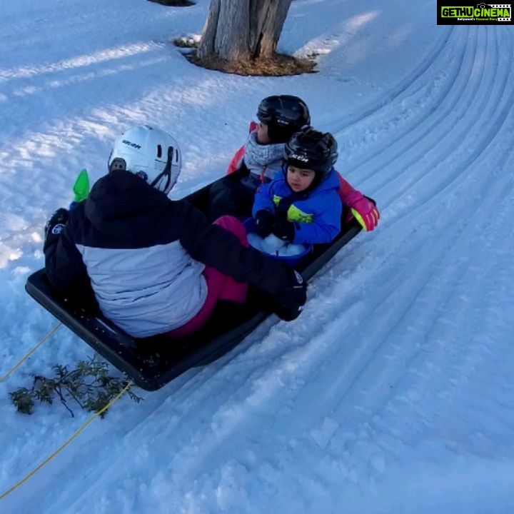 Rambha Instagram - SNOW LOOLYS #snow #snowboarding #snowboarding #snowman#snowshoeing #snow lollipop #snowmobile #snowymorning #snowmobile #snowfall #snowboard