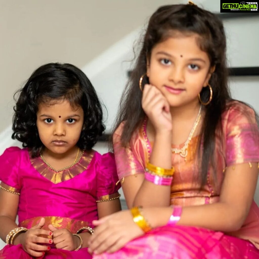 Rambha Instagram - Throw back pics of my angels 😇😇 ✨#daughters #celebrity #kids #kidsfashion #girlbaby#angel