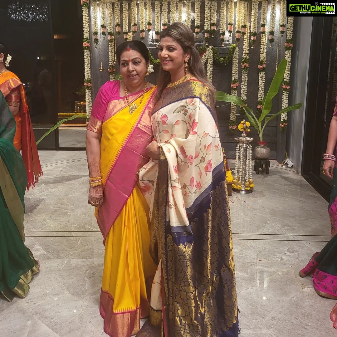 Rambha Instagram - Sneha ❤️ traditionally organized pooja 🙏we had lovely time dear.godbless🤗