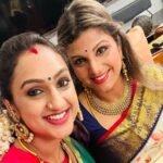 Rambha Instagram - it's lovely 😍 catching up with you pritama. 💕 #celebration #pooja #varalakshmivratham #friends #family