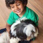 Rambha Instagram - Doggie love ❤️ #dog #love #puppiesofinstagram #kids#naughty #girls#children