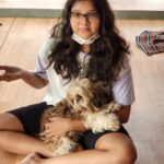 Rambha Instagram - Doggie love ❤️ #dog #love #puppiesofinstagram #kids#naughty #girls#children