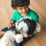 Rambha Instagram - Doggie love ❤️ #dog #love #puppiesofinstagram #kids#naughty #girls#children