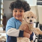 Rambha Instagram - Shivin with his best pals ❤️ #doggystyles #dog #dogsofinstagram #pals #dogsofcanada #kids