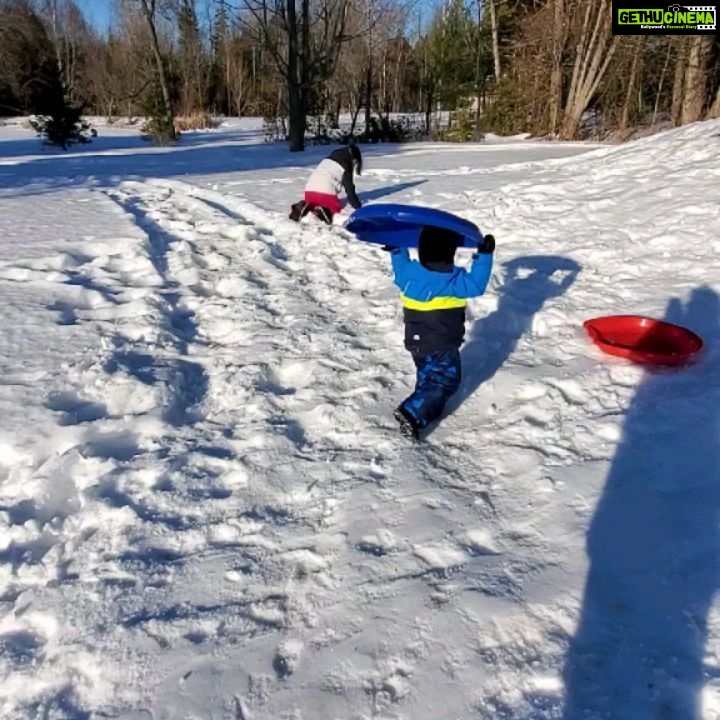 Rambha Instagram - SNOW LOOLYS ..#snowday #snowman #snowboarding #snow#snowflakes #snowmobile#snowskating#snowplay