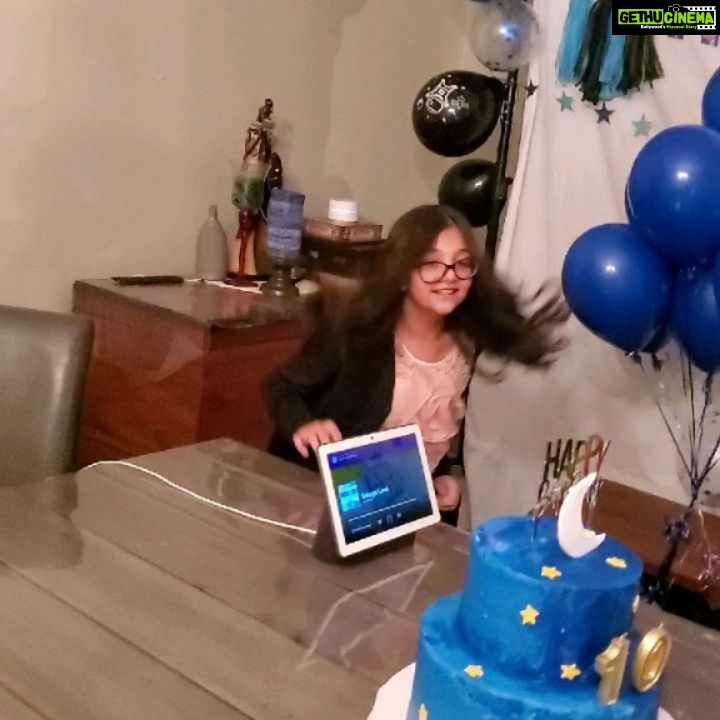 Rambha Instagram - My baby having a virtual party dance with her friends #friends #party #dance #freeze freezedance # #friendship#virtual party