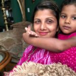 Rambha Instagram – French song 🎵 ♥️ by my sasha 😍#songs#french#kids#celebrity#family#enjoy #family