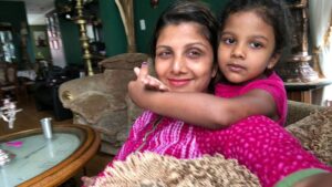 Rambha Instagram - French song 🎵 ♥️ by my sasha 😍#songs#french#kids#celebrity#family#enjoy #family