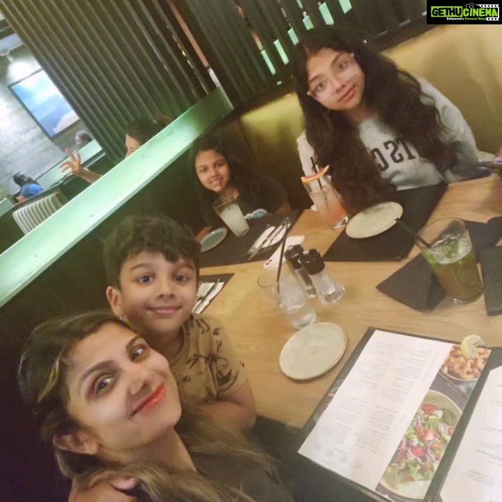 Rambha Instagram - Family dinner ❤️#family #familytime #kids #outing #love #bonding #celebrity