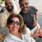 Ranjini Haridas Instagram - Catching up with the Berlin Babu @samuelmathew_k and Mumbai ka Munda @neerajrajanshoba after ages in pyaara pyaara Cochin town. 2 hours of paradooshanam parachil over lunch was extremely fulfilling might I add !!!😂😂😂 #thegoodolddays #cochindiaries #BerlinMumbaiCochin #lunchmeetup #gossippals #catchingup #friends #😬