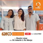 Ranjini Jose Instagram - Radio Mango Josh Junction with RJ Manju & RJ Adarsh Ft. Ranjini Jose 🧡 Malayalam, Tamil, Telugu, Kannada, Hindi, എന്നീ ഭാഷകളിൽ നിരവധി പാട്ടുകൾ പാടിയ singer Ranjini Jose Radio Mango Josh Junction -ൽ. @rj_manju @rjadarsh__ #radiomango #orangeishappiness #radiomangoliveatlulu #liveatlulu #ranjinijoseofficial #ranjinijose #neethedumnesamnaane LuLu Mall Kochi
