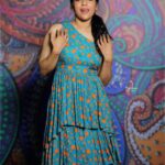 Rashmi Gautam Instagram – #outfit @varahi_couture 
#picture 📸 @v_capturesphotography 
🩵🧡🩵🧡🩵🧡🩵🧡🩵🧡🩵
#RashmiGautam #rashmigautam #colourpop