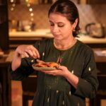 Rasika Dugal Instagram – Swipe for a short story about my will power this festive season 😆. 
(This year was a toss up between gujiya and jalebi!)

Happy Diwali! May you have a guilt free one! And may all your troubles be as trivial. 😄

#HappyDiwali #Diwali #Diwali2023

Thank you @truebrowns for this most comfortable festive outfit