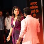 Rasika Sunil Instagram - Guess what I am saying here 🤗 Some stills from the event ReelBaaz! Got to share the stage with some amazingly talented people @shantanu_rangnekar99 , @themanmeetpem , @bhagyashreelimaye , @kokanheartedgirl ❤️❤️ Thank you @amit.Thackeray and @yash.sardesai31 making me a part of this grand event