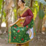 Rasika Sunil Instagram - When Khun meets Pichwai… Introducing Hand made Pichwai work on khan saree Booking started DM or whts app on 7021620008 Saree by - @k2fashioncloset Photography - @yogendra_chavhan Make-up - @madhurikhese_makeupartist Hair - @komalpashankar_makeupartist Jewelery by - @kankshinistudio Nath by - @anvita.collections