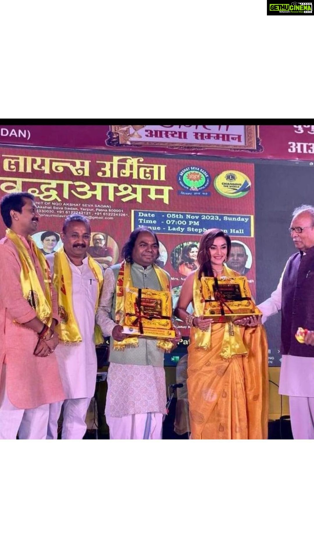 Rati Pandey Instagram - Thank you so much Patna for showering your immense love…especial thanks to Dr.Amulya Singh for making me a part of this beautiful cause.. you are truely an inspiration @amulya1911…it was an honour and pleasure to meet Mr.Ashok Chaudhary(minister of Bihar gov) Mr. Nikhil Kumar(governor of Nagaland and Kerala) 🙏🏻 . . . #patna #event #ratipandey #instareels #patnavibes #bihar #biharkibeti