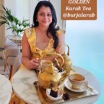 Reenu Mathews Instagram – Golden Karak Tea experience @burjalarab . If you are planning a surprise treat for your loved ones, this is Perfect. Check it out🤍
.
.
#lifestyleblogdubai
#reelswithreenu 
#burjalarabtour Burjal Arab Jumeriah