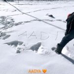 Renu Desai Instagram - And we tattooed the snow with our names❄️🎉 #gulmarg #kashmir #snow