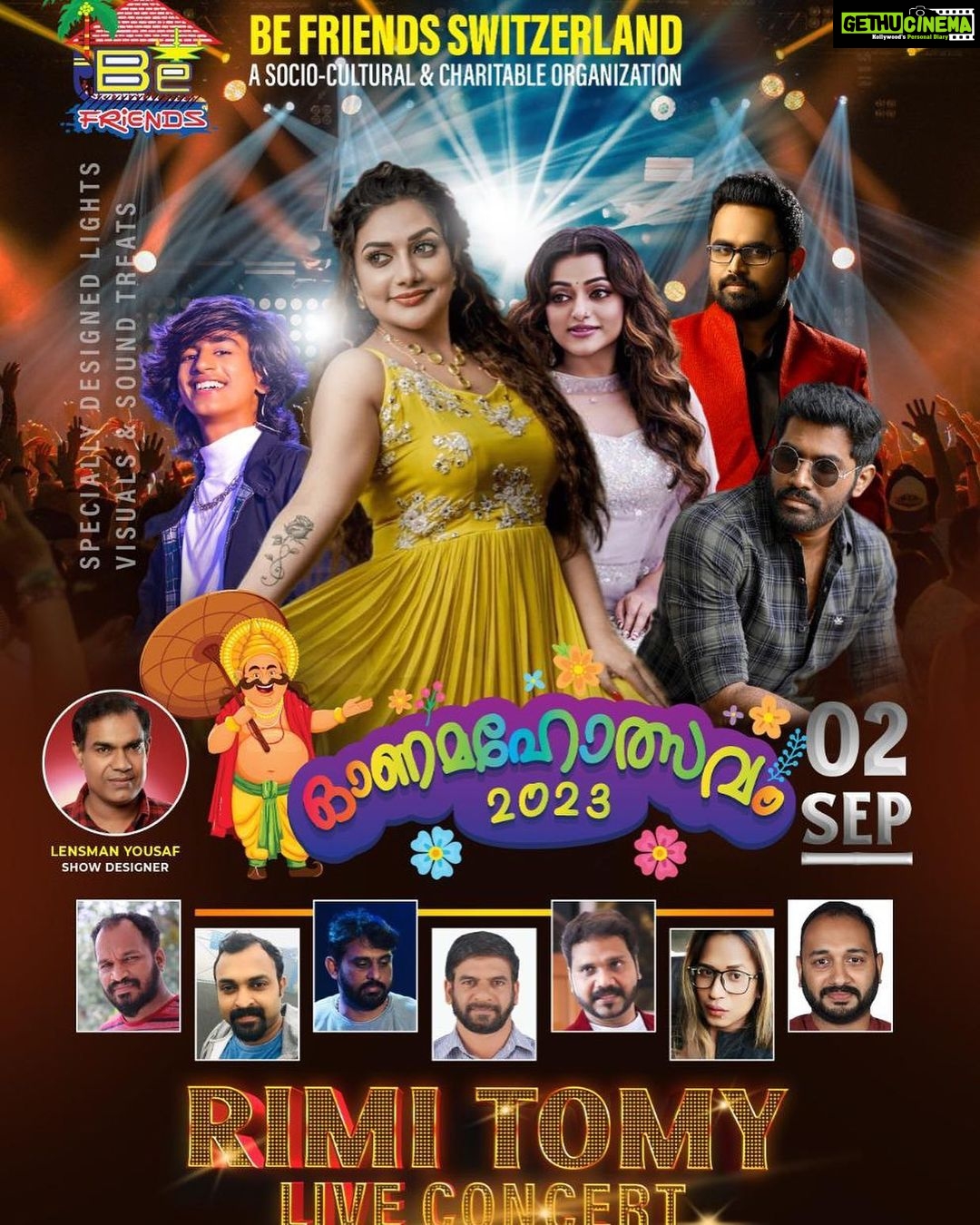 Rimi Tomy Instagram - September 2 nd in Switzerland ❤️❤️🩹✌️ Be friends Switzerland presents Rimy Tomy Live Concert See u soon Grab ur tickets now✌️