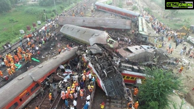 Rishab Shetty Instagram - Deeply saddened by the tragic train accident in Odisha. my thoughts and prayers are with the grieving families who lost their loved ones. May they find strength in this difficult time. Iet’s pray for the speedy recovery for the injured ones. 🙏 💔#OdishaTrainAccident #trainaccident #PrayersForAll