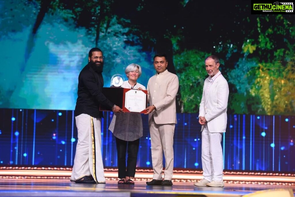 Rishab Shetty Instagram - Celebrating a milestone moment! ✨ #Kantara has secured the prestigious Silver Peacock Award at @IFFIGoa. Here’s to the incredible team and the art of storytelling! @rishabshettyofficial @vkiragandur @hombalefilms @hombalegroup @sapthami_gowda @actorkishore @b_ajaneesh @chaluvegowda @kantarafilm