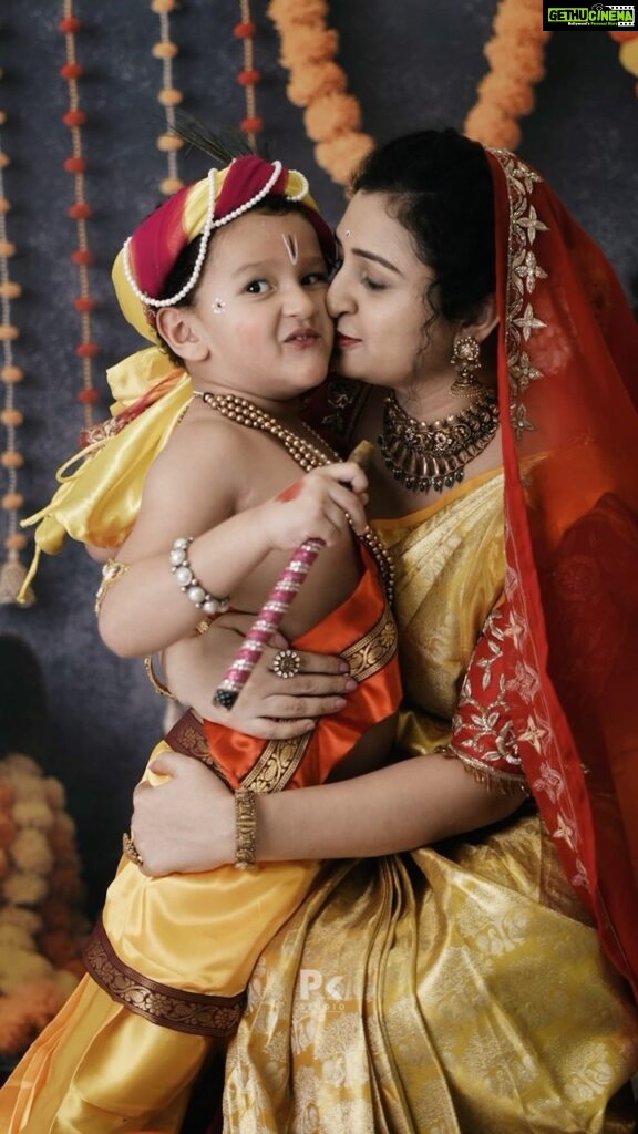 Rishab Shetty Instagram - Adorable glimpses of our little Krishna and Radha.❤ #krishnajanmashtmi