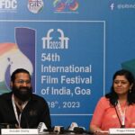 Rishab Shetty Instagram - @iffigoa is buzzing with excitement as #Kantara graces the screen today followed with a press interaction of @rishabshettyofficial. @pibindia #IFFI54