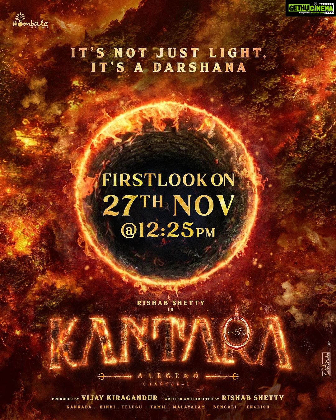 Rishab Shetty - 276.5K Likes - ಇದು ಬರಿ ಬೆಳಕಲ್ಲ ,ದರ್ಶನ, Revealing the first look on 27th nov @ 12:25pm
@hombalefilms @vkiragandur @chaluvegowda