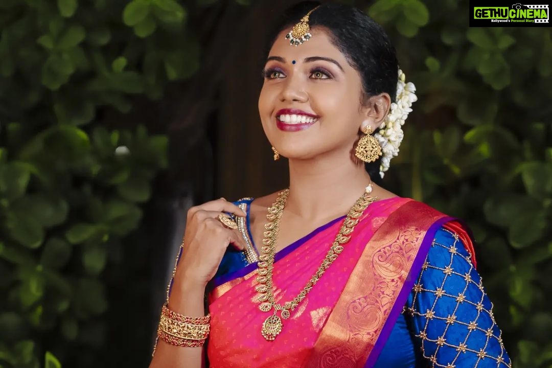 Riythvika Instagram - Makeup @manjus_elegance_makeover Photography @tk_clicks_photography Jewellery @diya_bridal_groomers
